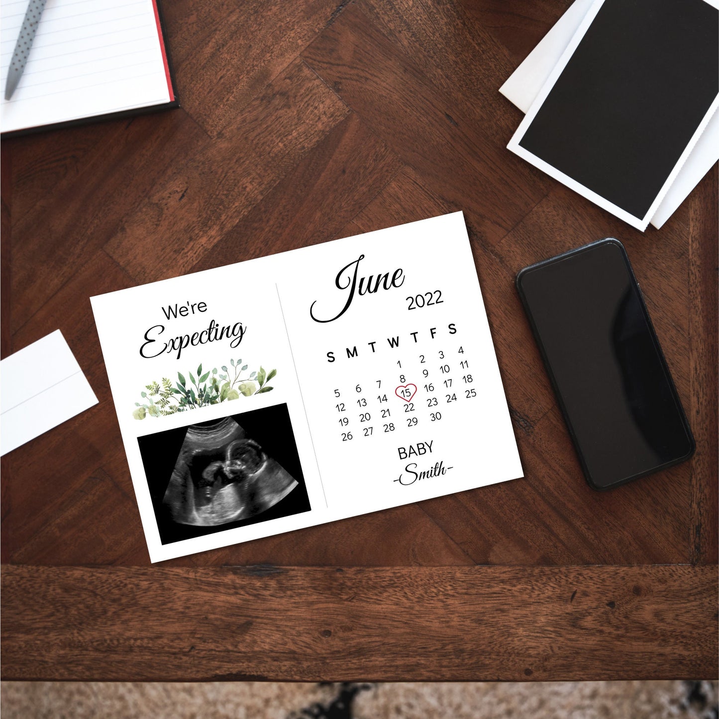 Pregnancy Announcement Grandparents, Parents Family Friend Baby Announcement Digital Template, Editable Instant Download