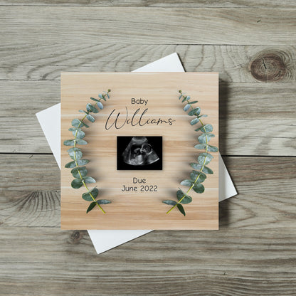 Eucalyptus Pregnancy Announcement Template, Parents Family Friend Baby Announcement, Editable Digital Download, Social Media Post