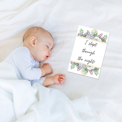 Floral Baby Milestone Cards, Set of 45 Printables, Newborn Baby Photo, Baby Milestones Card Set, Digital Download