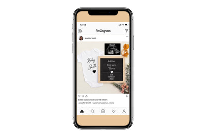 Social Media Pregnancy Announcement Template,  Custom Social Media Post, Neutral Announcement, Editable Instant Download