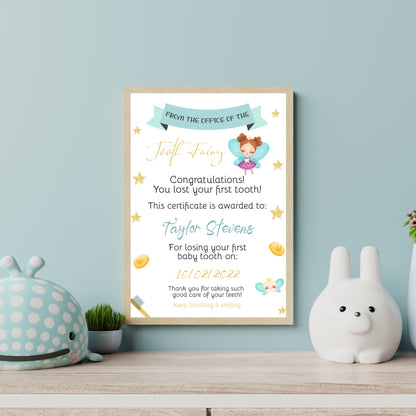 Tooth Fairy Letter Certificate, Letter From The Tooth Fairy, First Tooth Fairy Note, Editable Letter, Instant Download