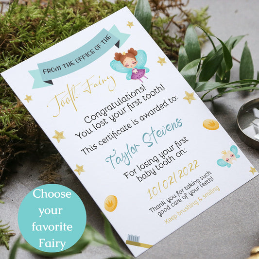 Tooth Fairy Letter Certificate, Letter From The Tooth Fairy, First Tooth Fairy Note, Editable Letter, Instant Download