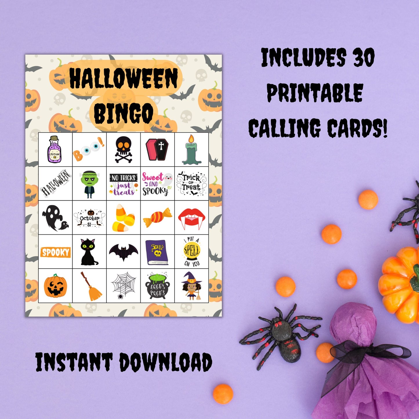 Halloween Bingo, Halloween Printable, Bingo Cards, Halloween Game, Party Bingo, Bingo For Kids, Classroom Games, Instant Download