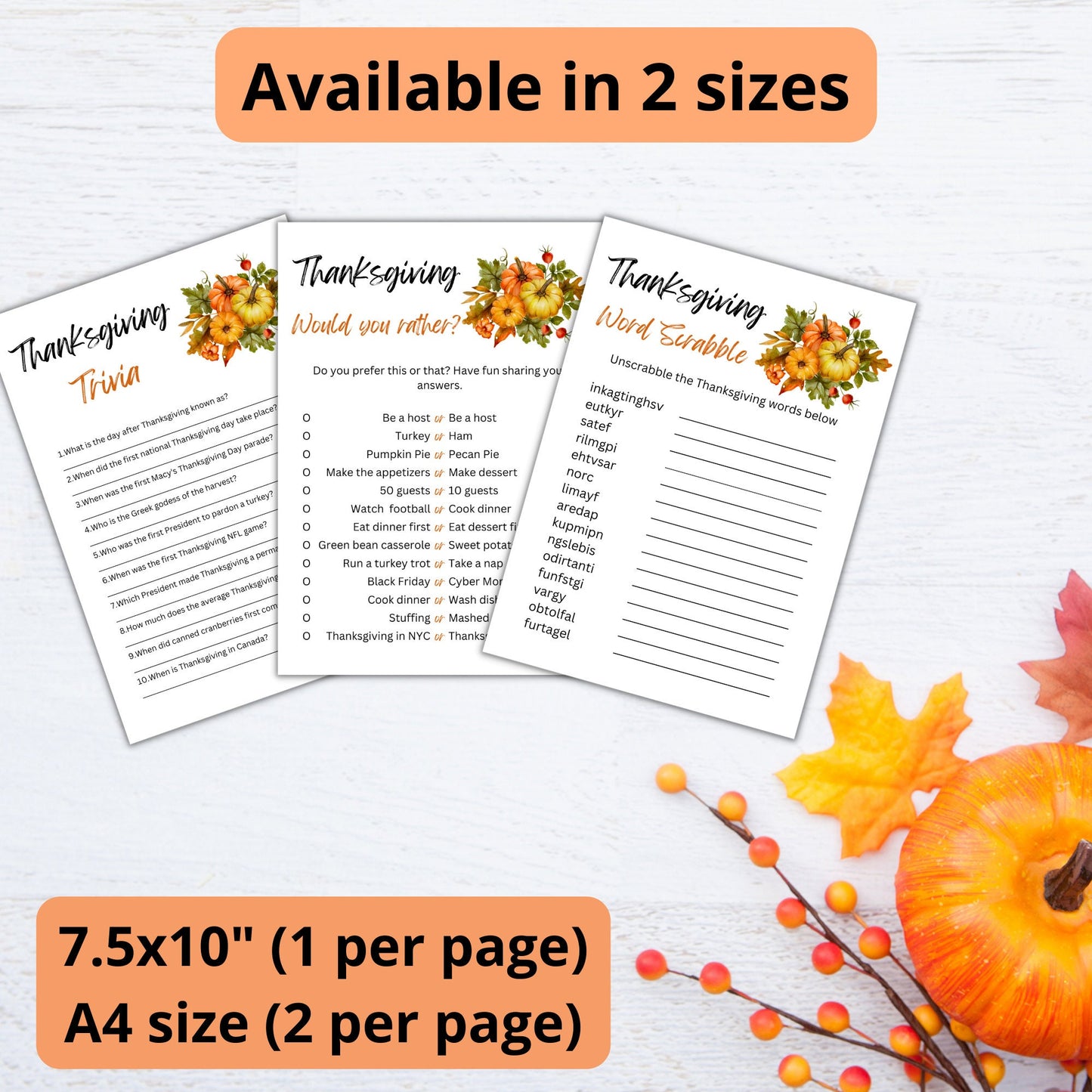 Thanksgiving Game Bundle, Printable Thanksgiving Games For Kids and Adults, Party Games, Family Games, Classroom Games, Instant Download