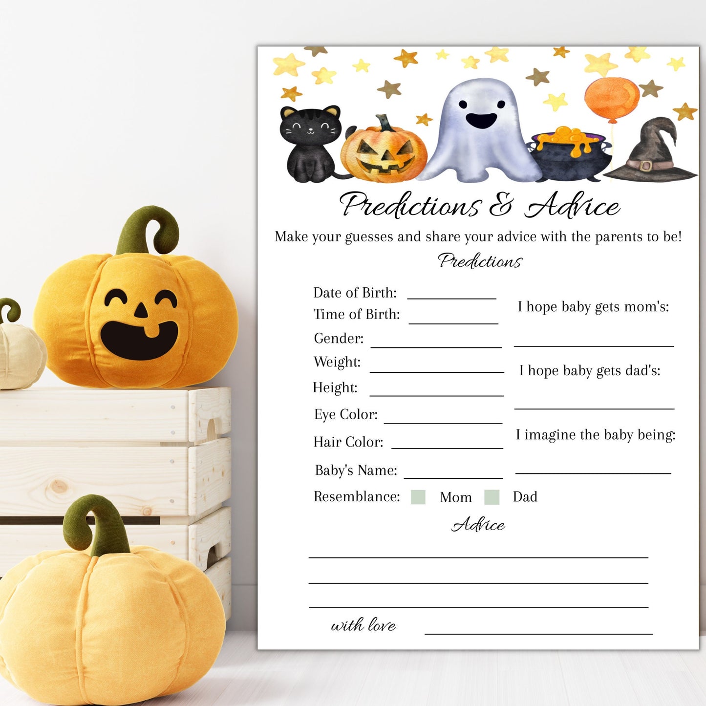 Halloween Baby Shower Game Bundle, Gender Neutral Halloween Baby Shower Game Pack, Printable Ghost Baby Shower Games, Instant Download