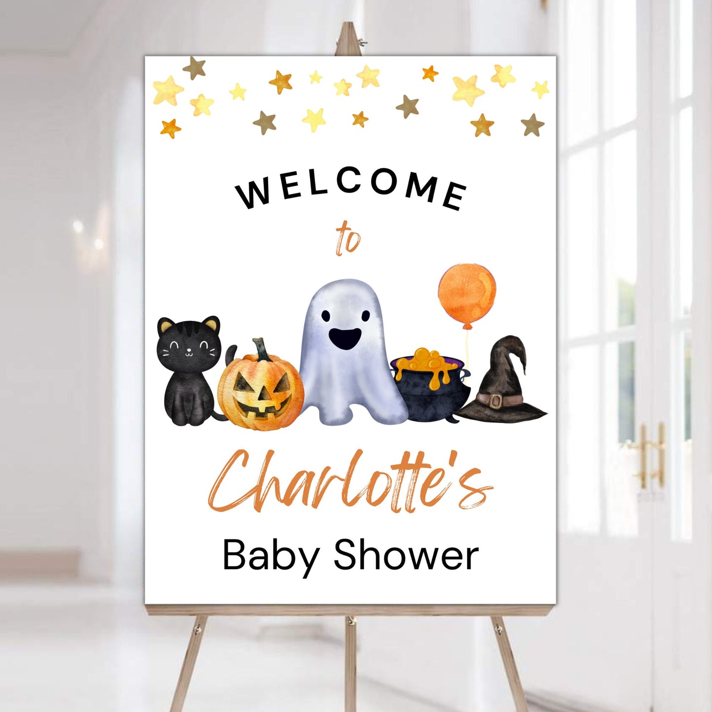 Editable A Little Boo Baby Shower Sign, Gender Neutral Halloween Baby Shower Sign, Ghost Halloween Baby Shower, Instant Download