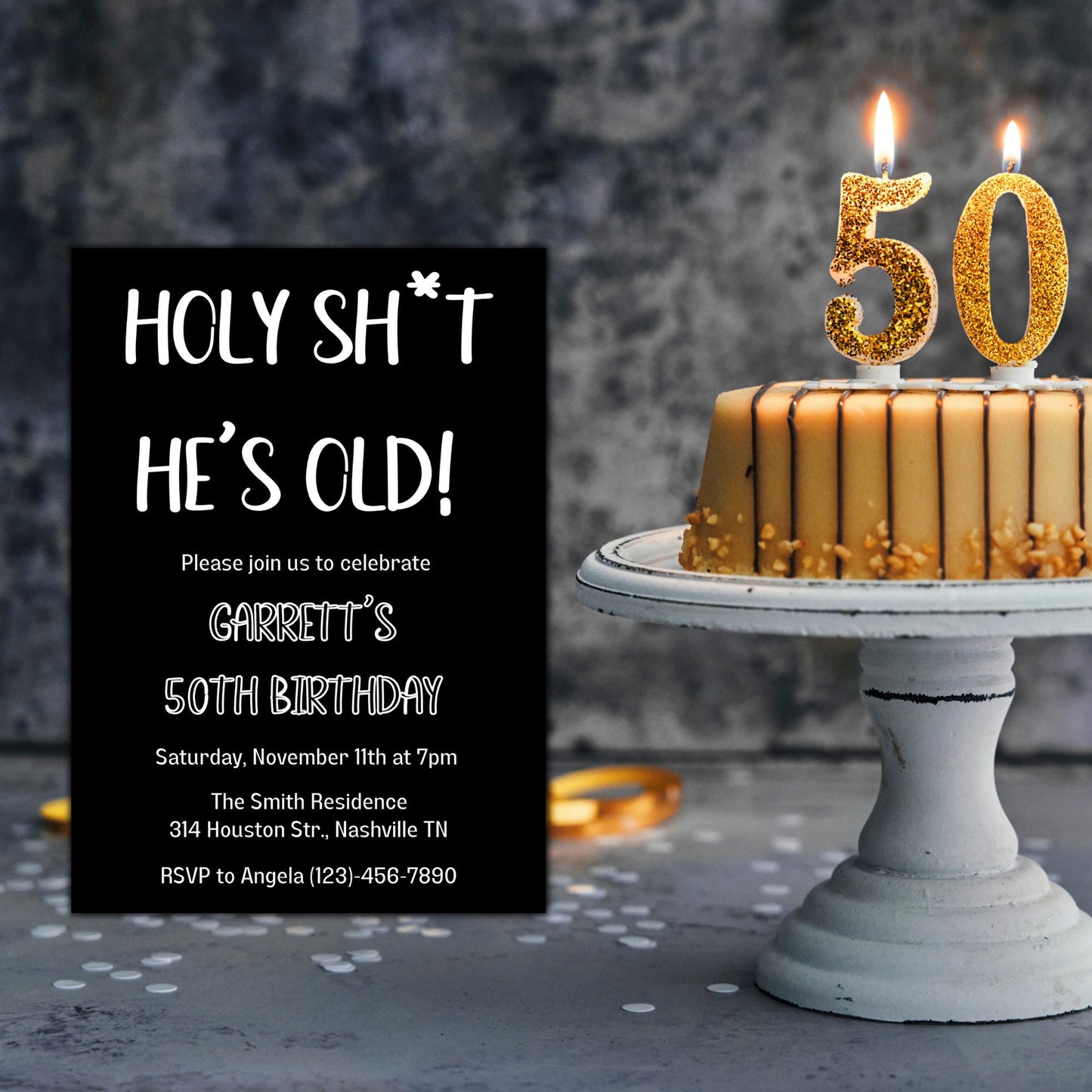 Editable Adult Birthday Invitation for Men, Funny Men Birthday Invite, 30th 40th 50th Birthday Men, Surprise Party Invite, Instant Download