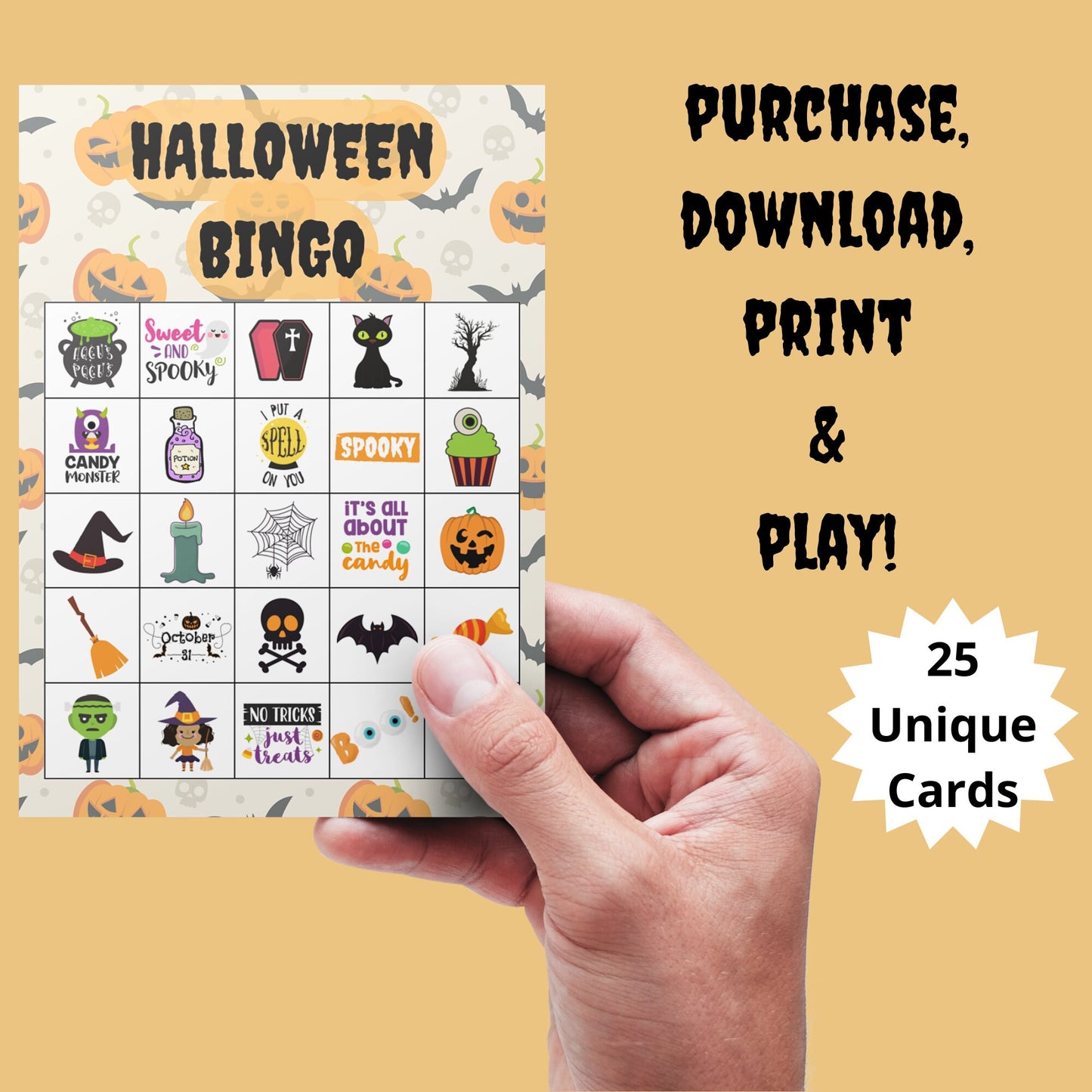 Halloween Bingo, Halloween Printable, Bingo Cards, Halloween Game, Party Bingo, Bingo For Kids, Classroom Games, Instant Download