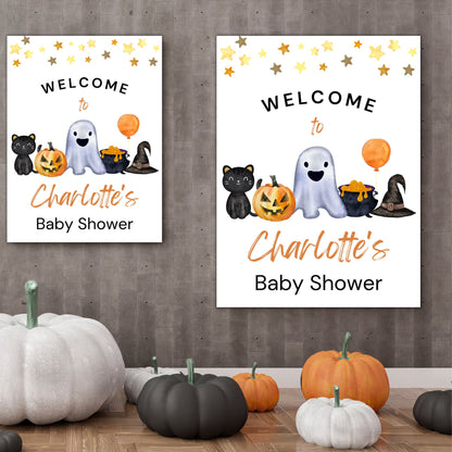 Editable A Little Boo Baby Shower Sign, Gender Neutral Halloween Baby Shower Sign, Ghost Halloween Baby Shower, Instant Download