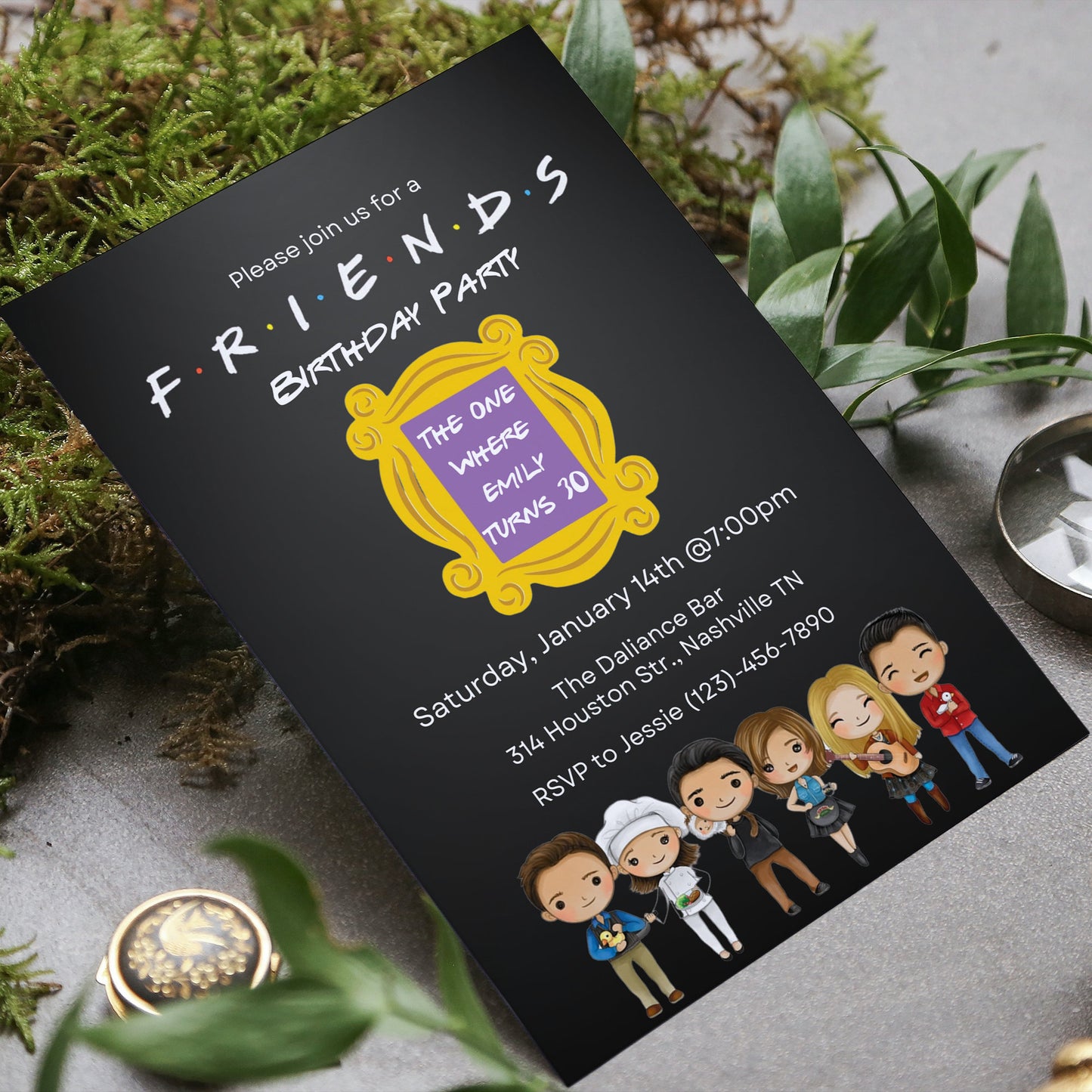 Editable Friends Birthday Invitation Template, The One Where Friends Birthday Invitation, Friends Theme Birthday Invite, Instant Download