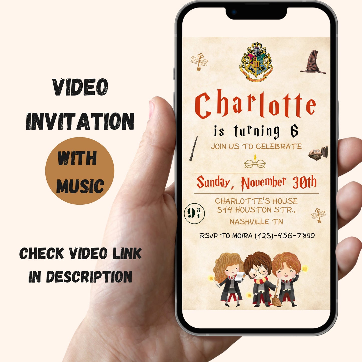 Wizard Birthday Video Invitation, Wizard Party Invitation, Witches and Wizard Invitation, Magical Invitation, Video Invite, Boys & Girls