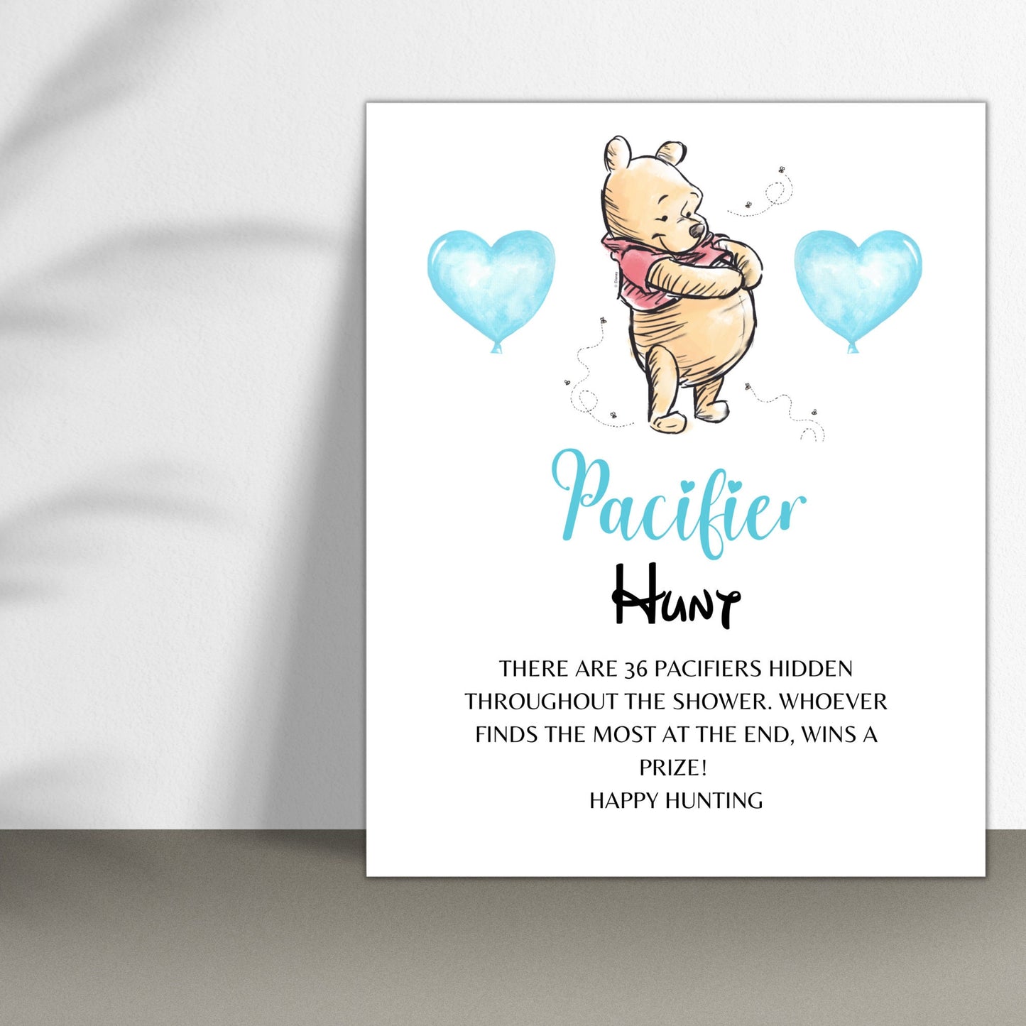 10+1 Winnie the Pooh Editable Baby Shower Signs, Baby Shower Sign Bundle, Mimosa Bar Sign, Diaper Raflle, Printable Editable Download