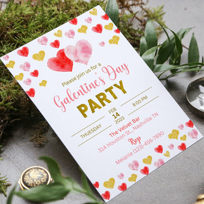 Galentine's Day Party Invitation Template, Friends Valentine's Day Party, Printable Galentine's Day Brunch Invite, Instant Download