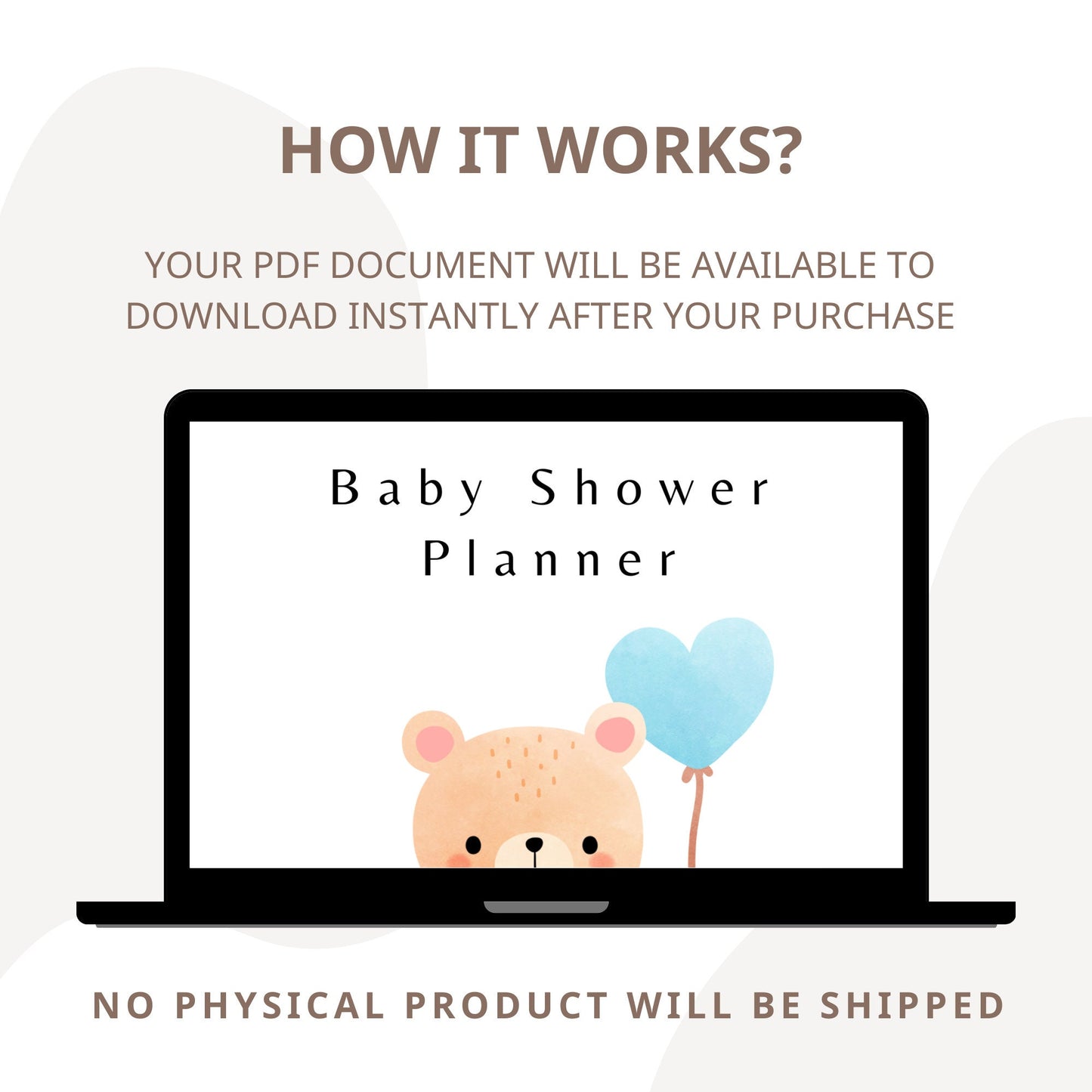 Baby Shower Planner, Printable PDF Baby Shower Planner, Baby Shower Checklist, Printable PDF, Boy Baby Shower Planner, Instant Download