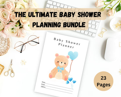 Baby Shower Planner, Printable PDF Baby Shower Planner, Baby Shower Checklist, Printable PDF, Boy Baby Shower Planner, Instant Download