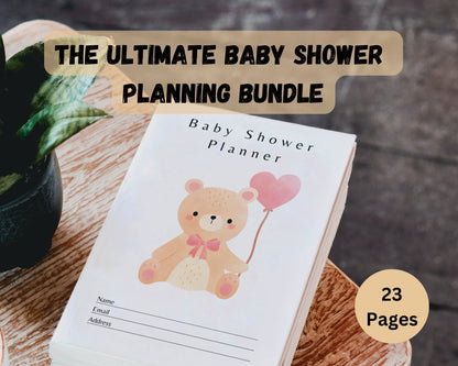 Baby Shower Planner, Printable PDF Baby Shower Planner, Baby Shower Checklist, Printable PDF, Girl Baby Shower Planner, Instant Download