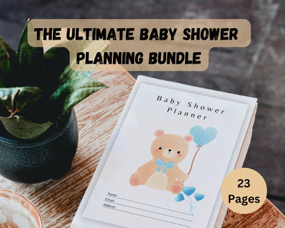 Baby Shower Planner, Printable PDF Baby Shower Planner, Baby Shower Checklist, Printable PDF, Boy Baby Shower Planner, Instant Download