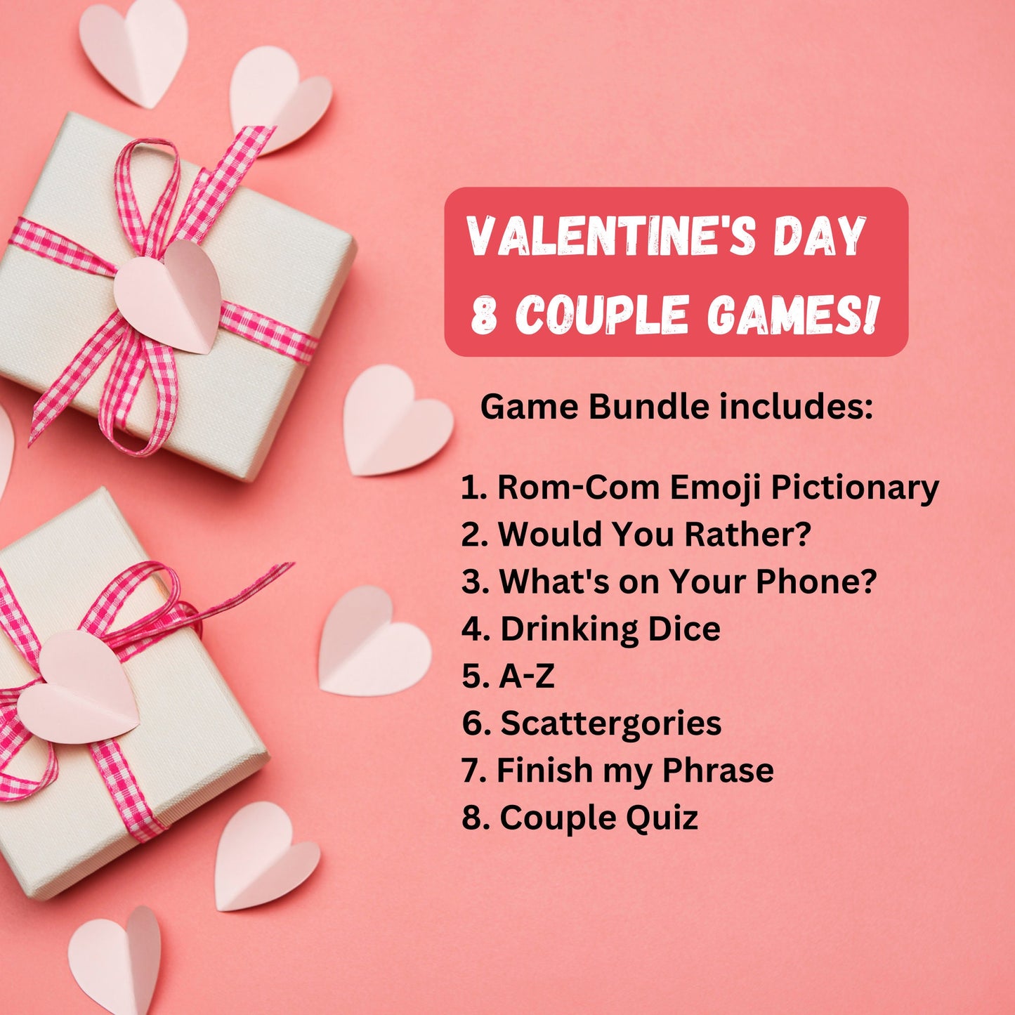 Valentine's Day Couples Game Bundle | 8 Printable Valentine's Day Couple Games | Party Games and Activities for Couples | Instant Download