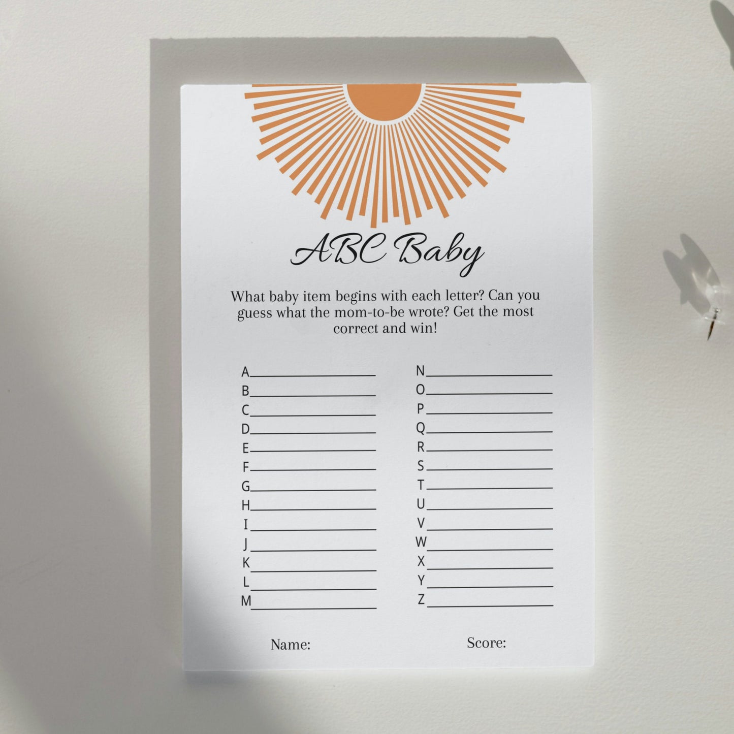 15 Boho Sun Baby Shower Games Template, Printable Sunshine Baby Shower Games Bundle, Here comes the Son Baby Shower, Instant Download