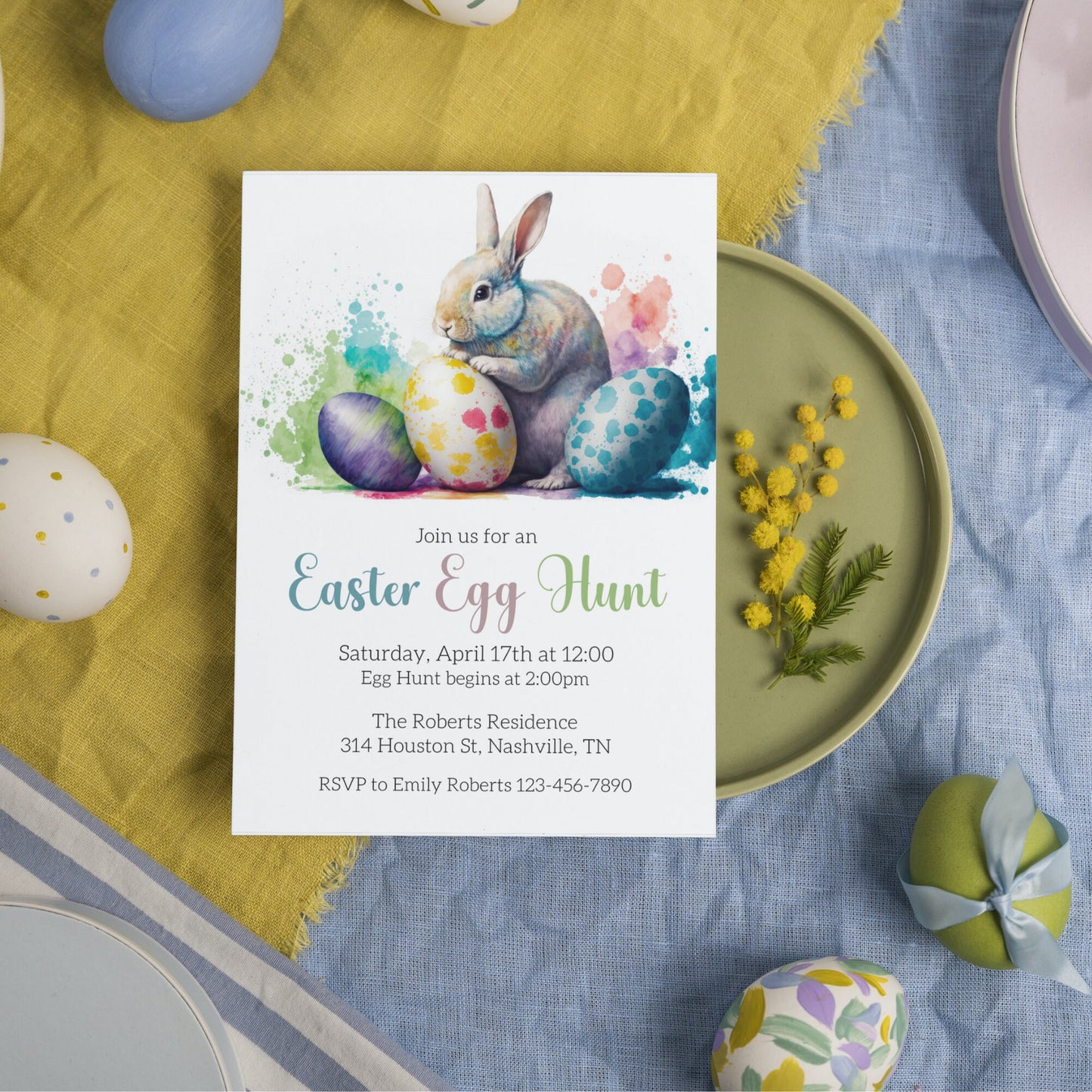 Easter Egg Hunt Invitation Template, Easter Brunchnt, Easter Party Invite, Easter Celebration Invitation, Easter Scavenger Hunt for Kids