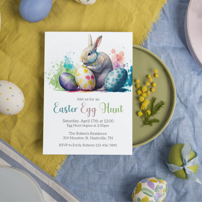 Easter Egg Hunt Invitation Template, Easter Brunchnt, Easter Party Invite, Easter Celebration Invitation, Easter Scavenger Hunt for Kids