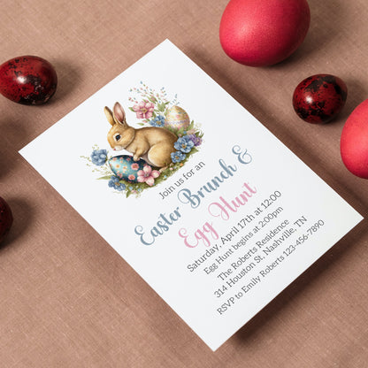 Easter Brunch Invitation Template, Easter Egg Hunt, Easter Party Invite, Easter Celebration Invitation, Easter Scavenger Hunt for Kids