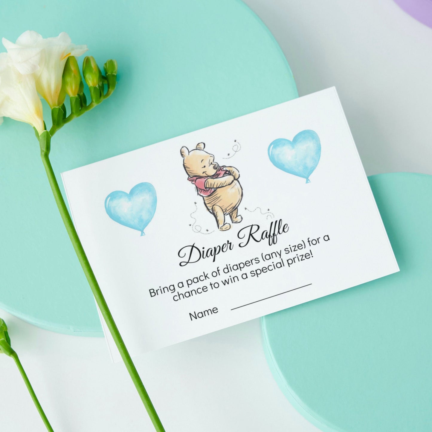 Winnie the Pooh Baby Shower Invitation Set, Boy Bear Baby Shower, Winnie the Pooh Baby Shower, Editable Digital Invite, Instant Download