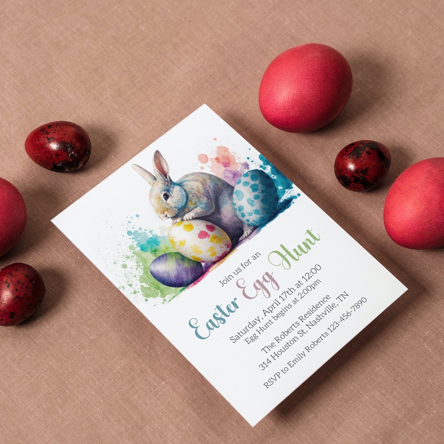 Easter Egg Hunt Invitation Template, Easter Brunchnt, Easter Party Invite, Easter Celebration Invitation, Easter Scavenger Hunt for Kids