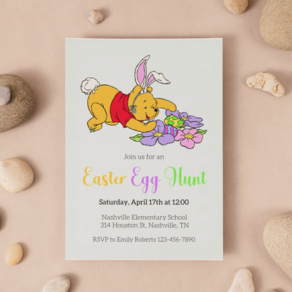 Winnie the Pooh Easter Egg Hunt Invitation, Easter Egg Hunt fo kids, School Easter Egg Hunt, Easter Invite, Easter Scavenger Hunt for Kids