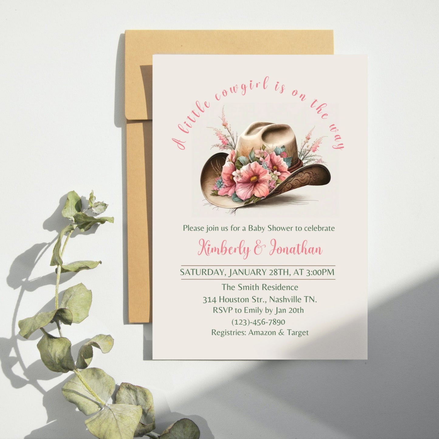 Little Cowgirl Baby Shower Invitation, Editable Cowgirl Baby Shower Invite, A little Cowgirl Baby Shower, Cowboy Girl Baby, Instant Download