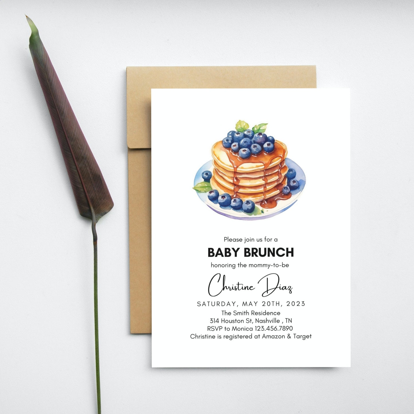 Baby Brunch Invitation, Baby Shower Brunch Invitation, Baby Shower Picnic Invite, Baby Sprinkle Brunch, Brunch Invitation, Instant DownloadL