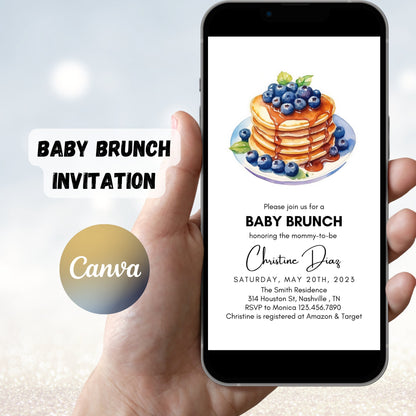 Baby Brunch Invitation, Baby Shower Brunch Invitation, Baby Shower Picnic Invite, Baby Sprinkle Brunch, Brunch Invitation, Instant DownloadL