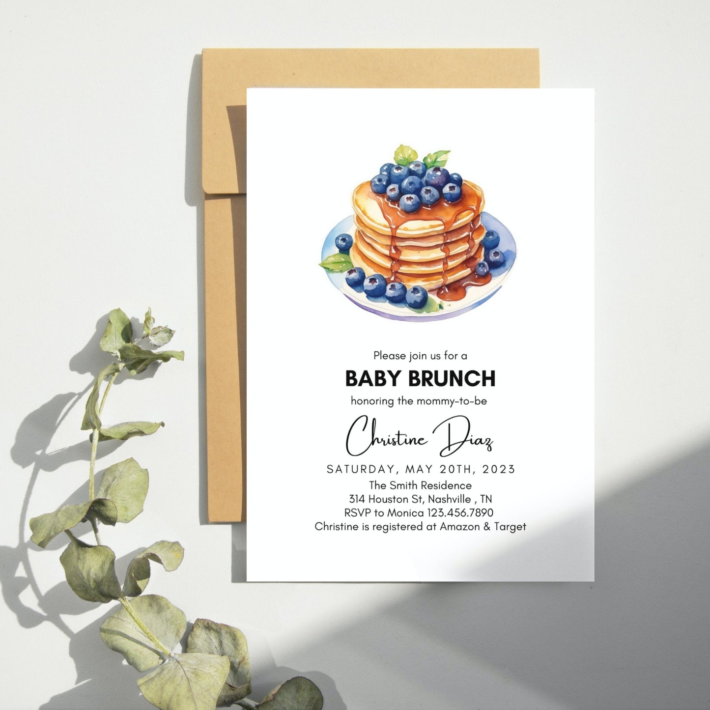 Baby Brunch Invitation, Baby Shower Brunch Invitation, Baby Shower Picnic Invite, Baby Sprinkle Brunch, Brunch Invitation, Instant DownloadL