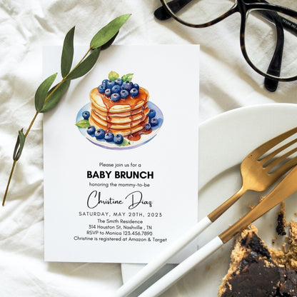 Baby Brunch Invitation, Baby Shower Brunch Invitation, Baby Shower Picnic Invite, Baby Sprinkle Brunch, Brunch Invitation, Instant DownloadL