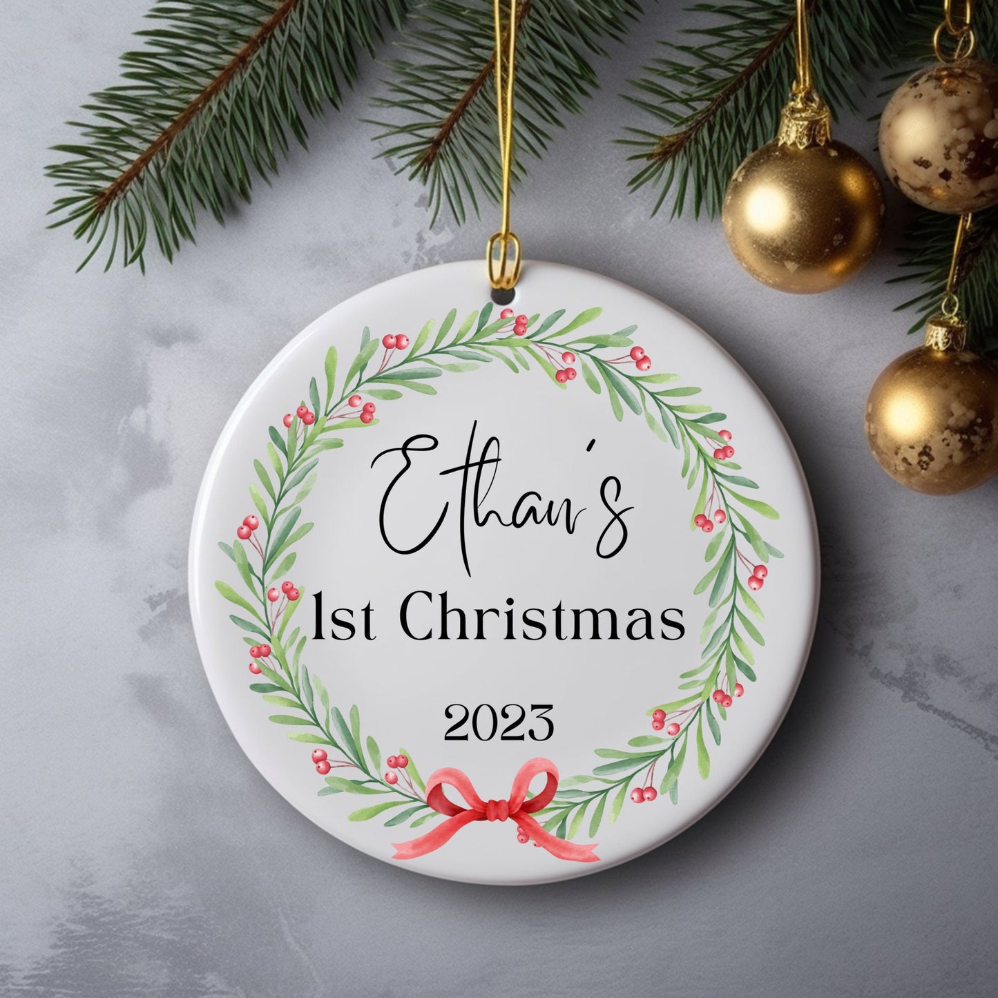 Personalized Baby's 1st Christmas Ornament, Baby's First Christmas Ornament 2023, New Baby Christmas Gift, Custom First Ornament Baby Gift