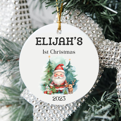 Personalized Baby's 1st Christmas Ornament, Baby's First Christmas Ornament 2023, New Baby Christmas Gift, Custom Santa Ornament Baby Gift