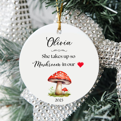 Personalized Baby's 1st Christmas Ornament, Custom Mushroom Ornament, Baby's First Christmas Ornament 2023, New Baby Christmas Gift