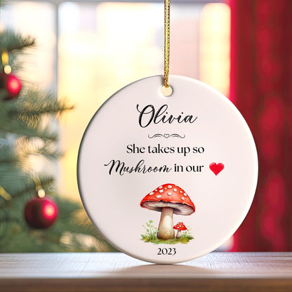 Personalized Baby's 1st Christmas Ornament, Custom Mushroom Ornament, Baby's First Christmas Ornament 2023, New Baby Christmas Gift