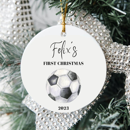 Personalized Baby's 1st Christmas Ornament, Custom Soccer Ornament, Baby's First Christmas Ornament 2023, New Baby Gift,Soccer Ball Ornament