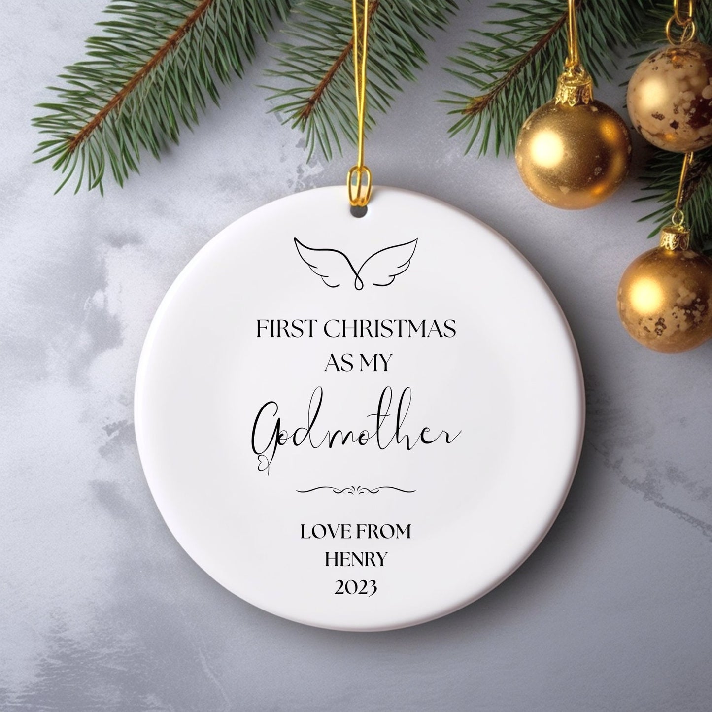 Personalized First Christmas As Godmother Ornament, 1st Christmas As Godmother Ornament, Custom Godmother Gift, Godmother Christmas Gift