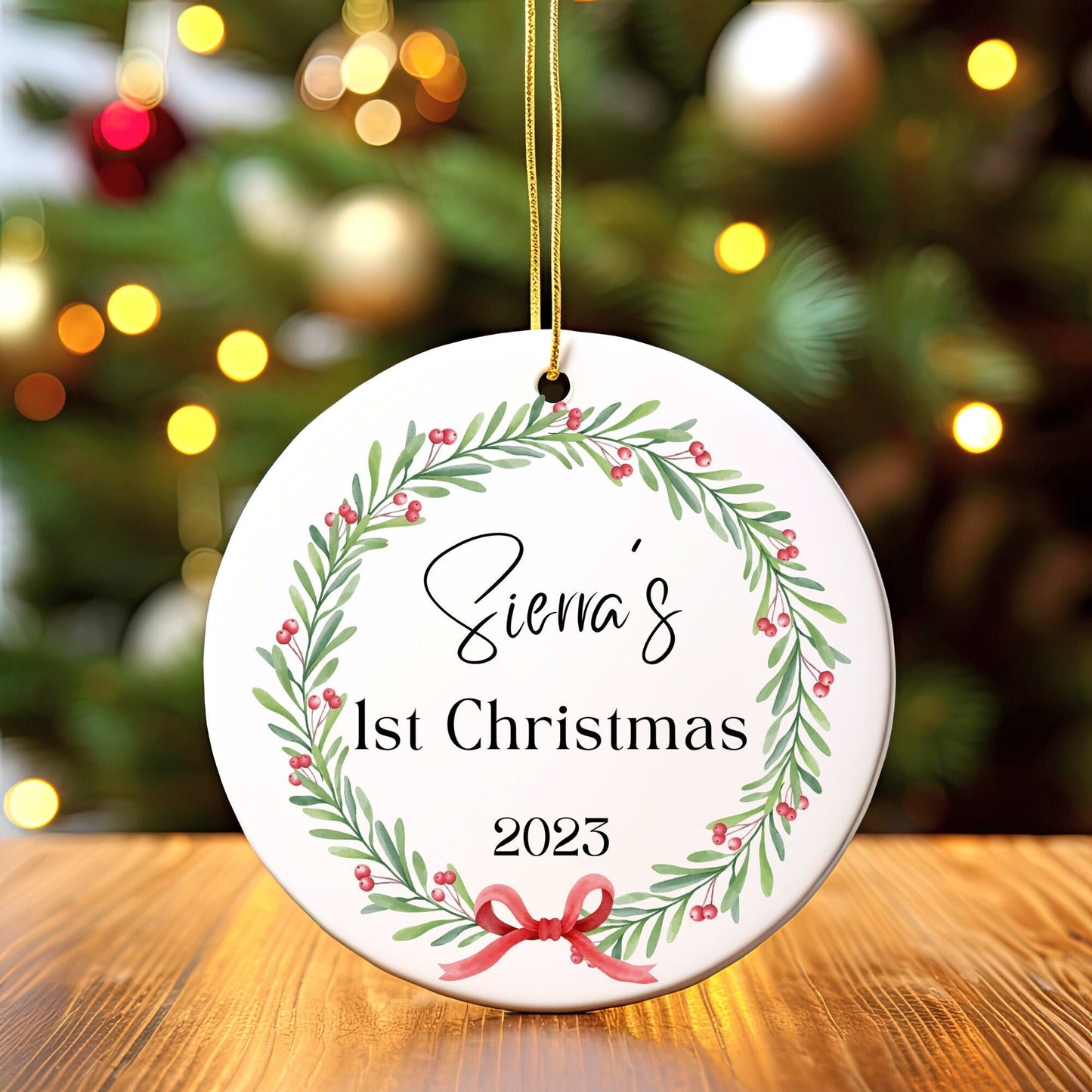 Personalized Baby's 1st Christmas Ornament, Baby's First Christmas Ornament 2023, New Baby Christmas Gift, Custom First Ornament Baby Gift