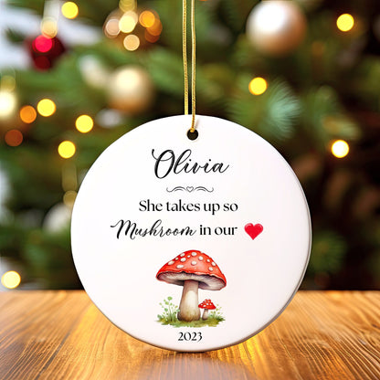 Personalized Baby's 1st Christmas Ornament, Custom Mushroom Ornament, Baby's First Christmas Ornament 2023, New Baby Christmas Gift