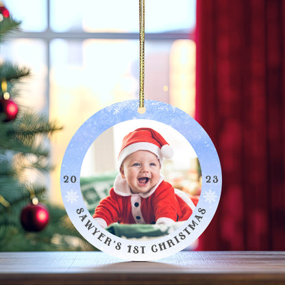 Personalized Baby's 1st Christmas Ornament, Custom Photo Ornament, Baby's First Christmas, New Baby Christmas Gift, Baby Picture Ornament