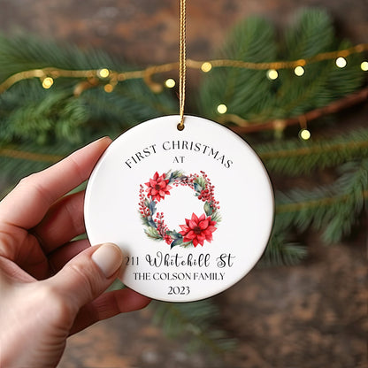 New Home Ornament, First Christmas in our New Home 2023, Personalized Christmas Ornament 2023, Home Address Ornament, New Home Keepsake