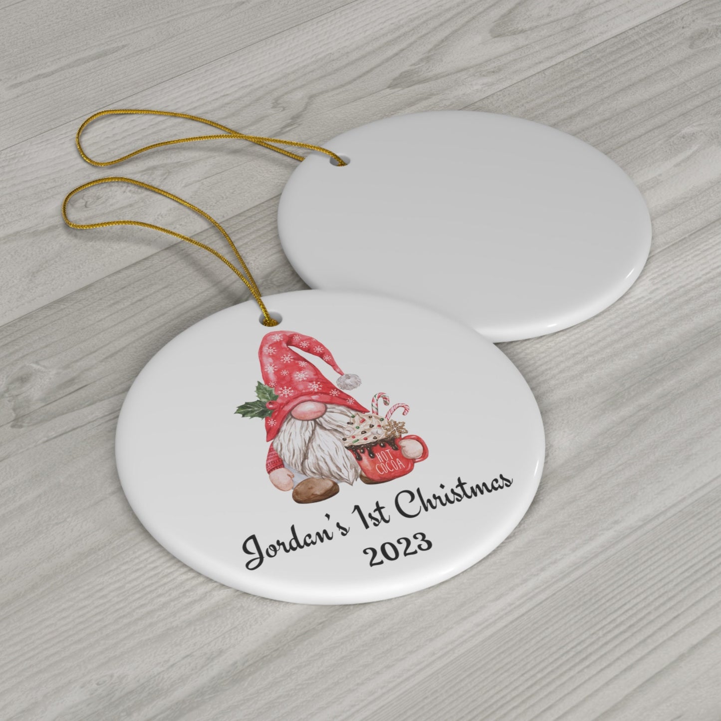 Personalized Baby's 1st Christmas Ornament, Baby's First Christmas Ornament 2023, New Baby Christmas Gift, Custom Gnome First Ornament Gift