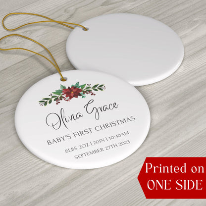 Personalized Baby's 1st Christmas Ornament, Baby's First Christmas Ornament 2023, New Baby Christmas Gift, Custom Ornament Milestone Gift