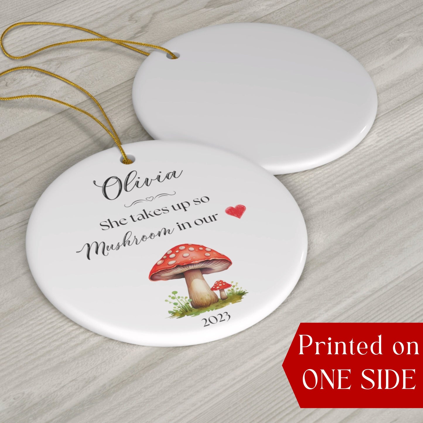 Personalized Baby's 1st Christmas Ornament, Custom Mushroom Ornament, Baby's First Christmas Ornament 2023, New Baby Christmas Gift