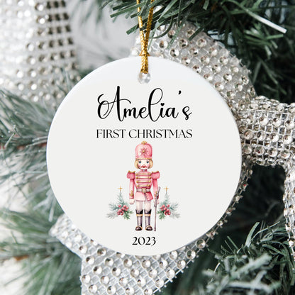 Personalized Baby's 1st Christmas Ornament, Custom Crib Ornament, Baby's First Christmas Ornament 2023, New Baby Gift, Nutcracker Ornament