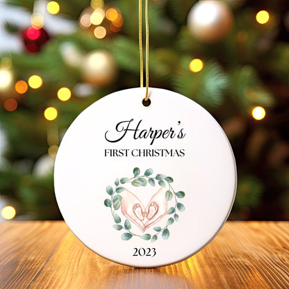 Personalized Baby's 1st Christmas Ornament, Baby's First Christmas Ornament 2023, New Baby Christmas Gift, Custom Ornament, Baby Ornament