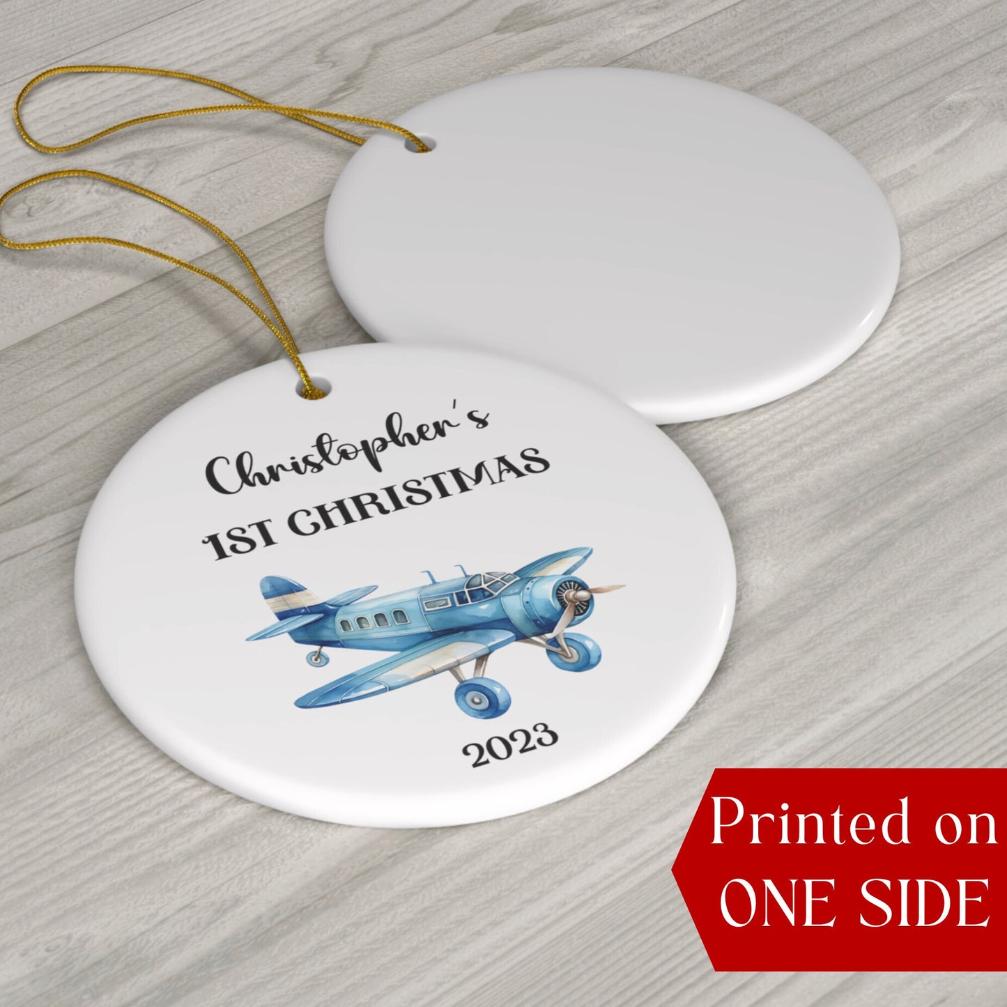 Personalized Baby's 1st Christmas Ornament, Baby's First Christmas Ornament 2023, New Baby Christmas Gift, Custom First Ornament Plane Gift